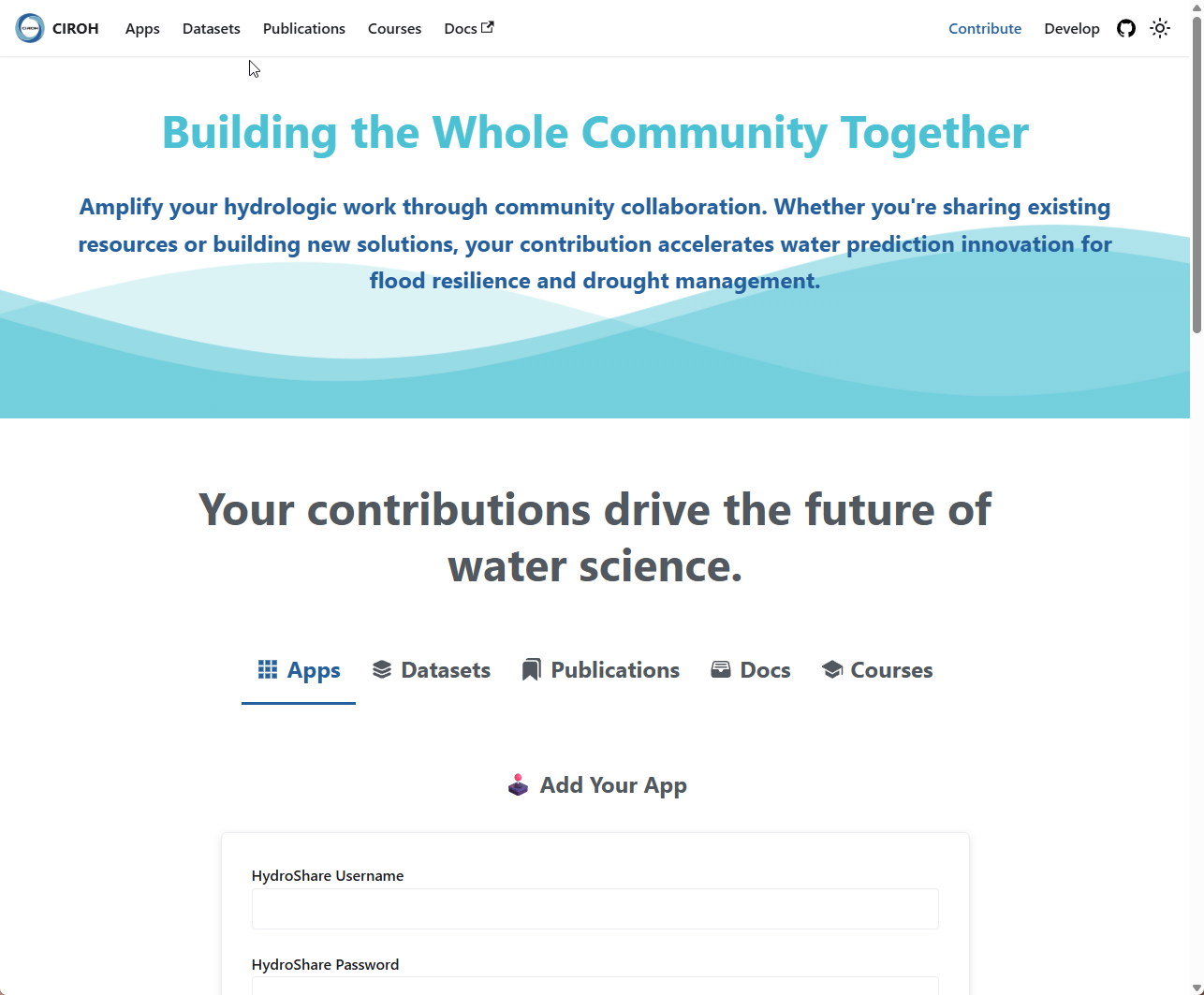 Portal Contribute page