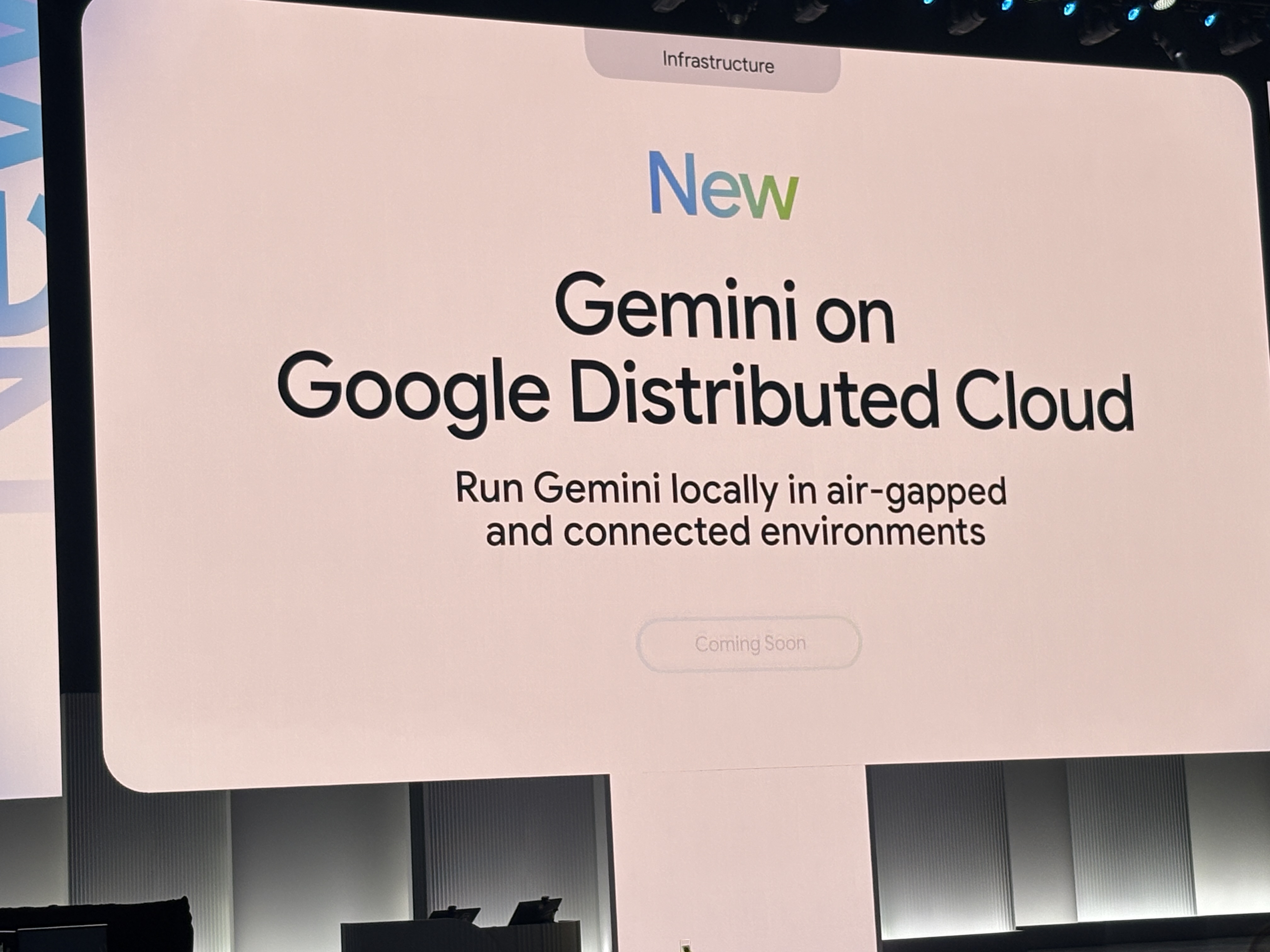 Slide announcing Gemini for Google Distributed Cloud