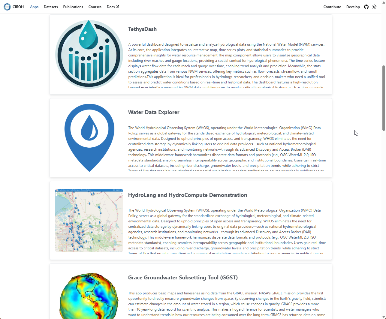 CIROH Portal Applications