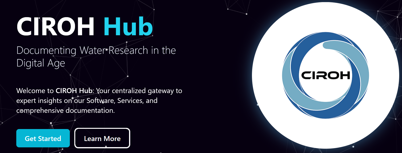 A screenshot of CIROH Hub's homepage.